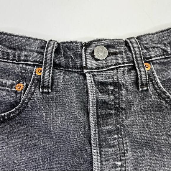 Levi's 501 High Rise Button Fly jean shorts gray - 25 - Picture 4 of 10